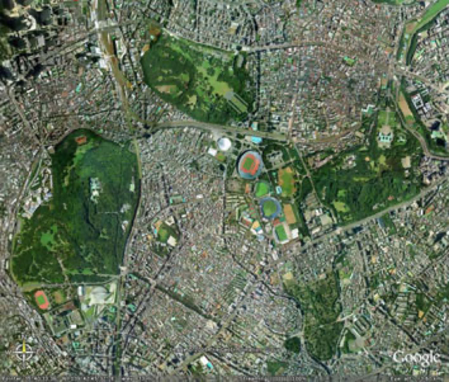 Meiji Jingu, Tokyo, Japan aereal photo 